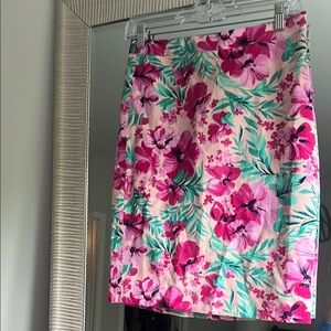 J. Crew Pink and Green Pencil Skirt Resort Wear